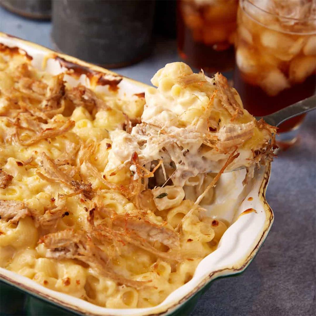 Baked Mac and Cheese with Tender Pulled Pork