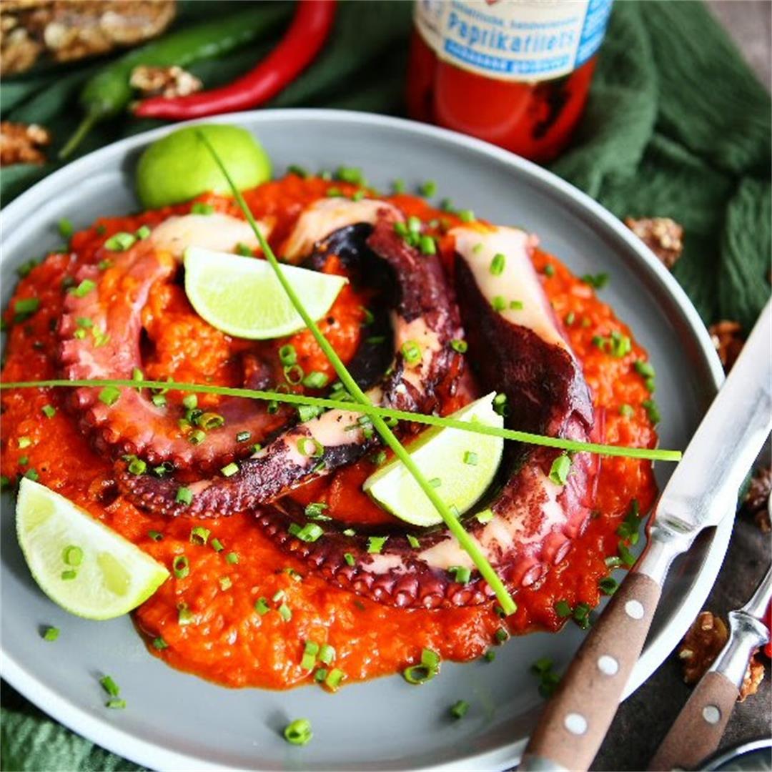 Charred Octopus with Spicy Romesco Sauce