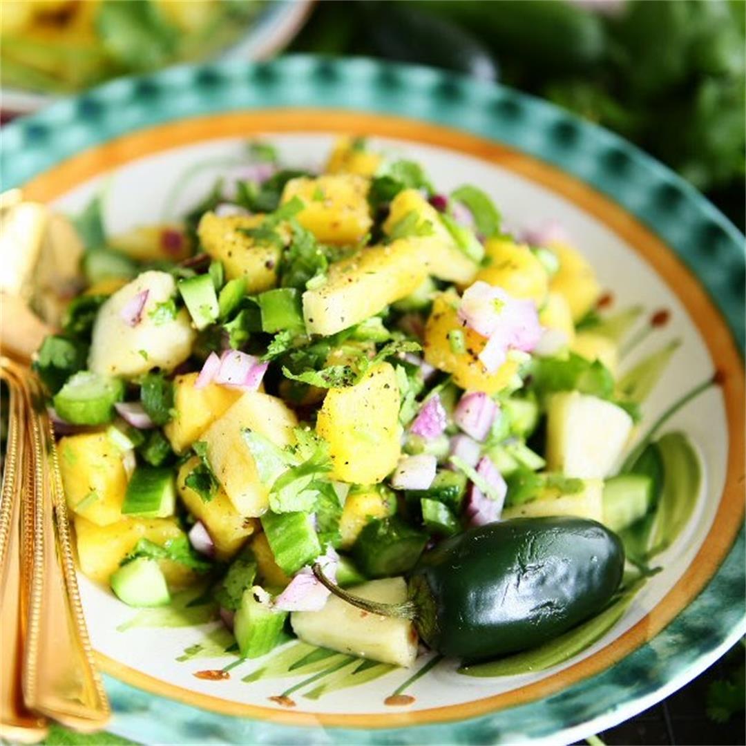 Pineapple Cucumber Jalapeño Salad