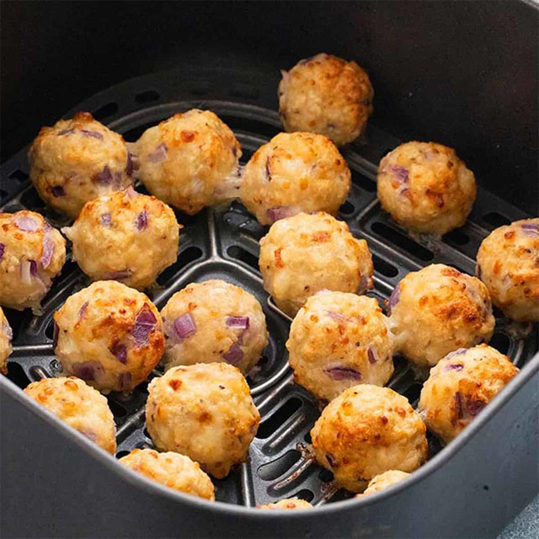 Air Fryer Chicken Meatballs {Video}