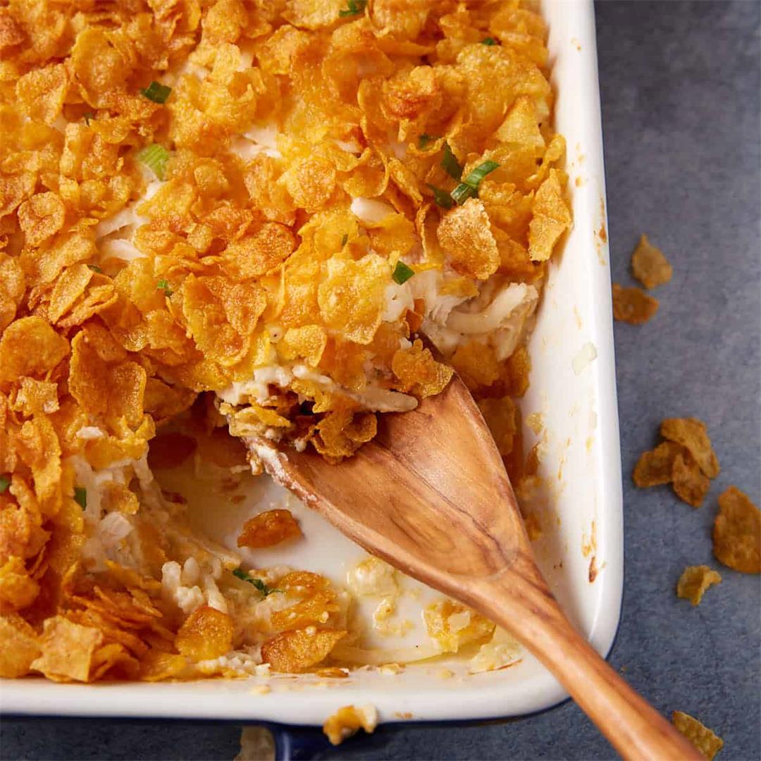 Cozy Chicken Hashbrown Casserole with Cornflakes