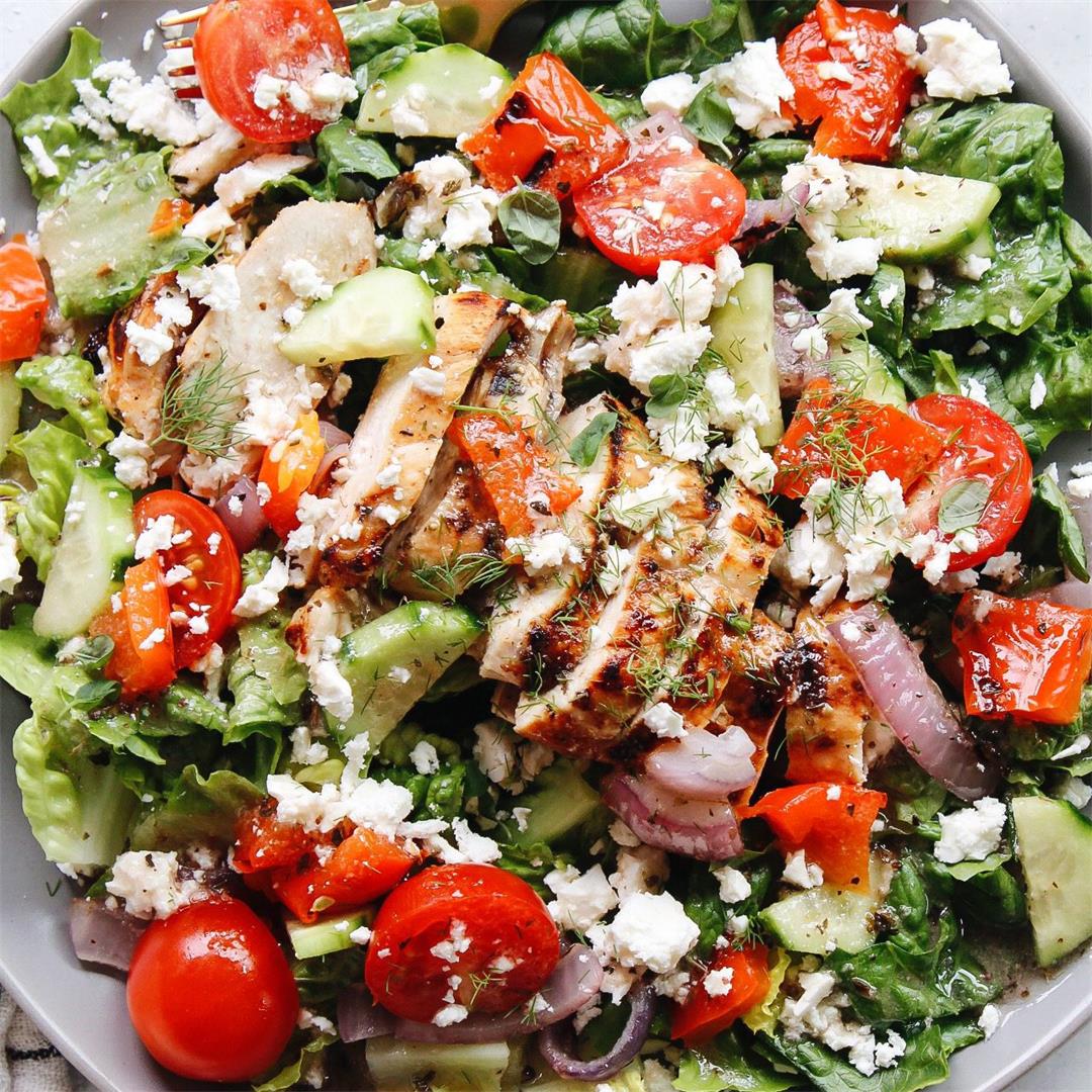 Easy Greek Grilled Chicken Salad