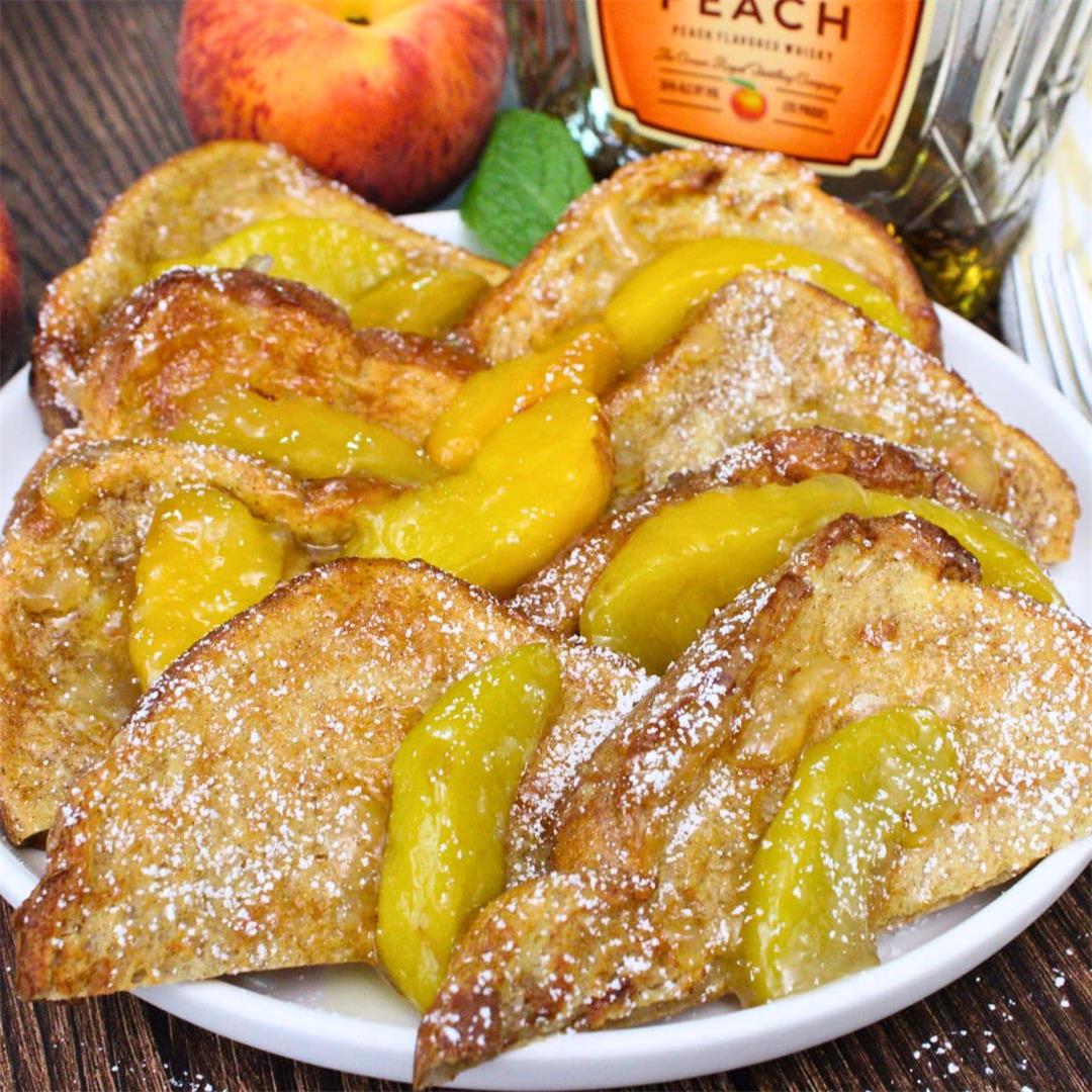 Air Fryer Crown Peach Whiskey French Toast