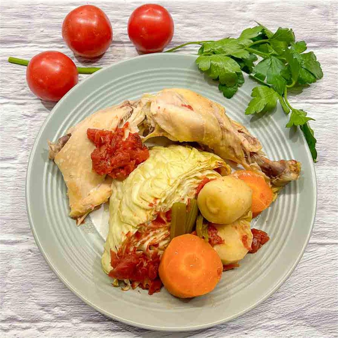 Easy Crockpot Chicken, Cabbage and Tomato Recipe