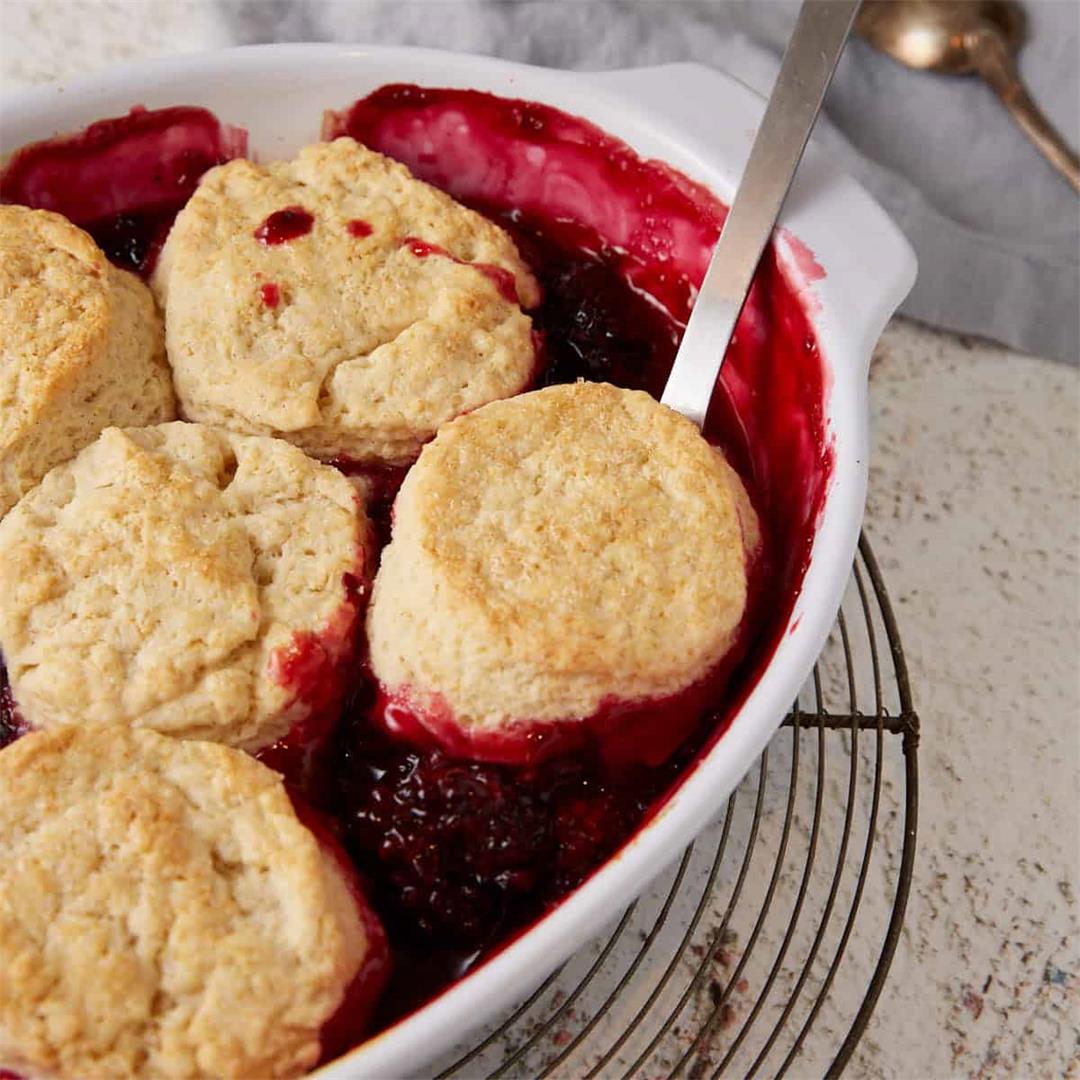 An Old-fashioned Blackberry Cobbler Recipe with Homemade Biscui