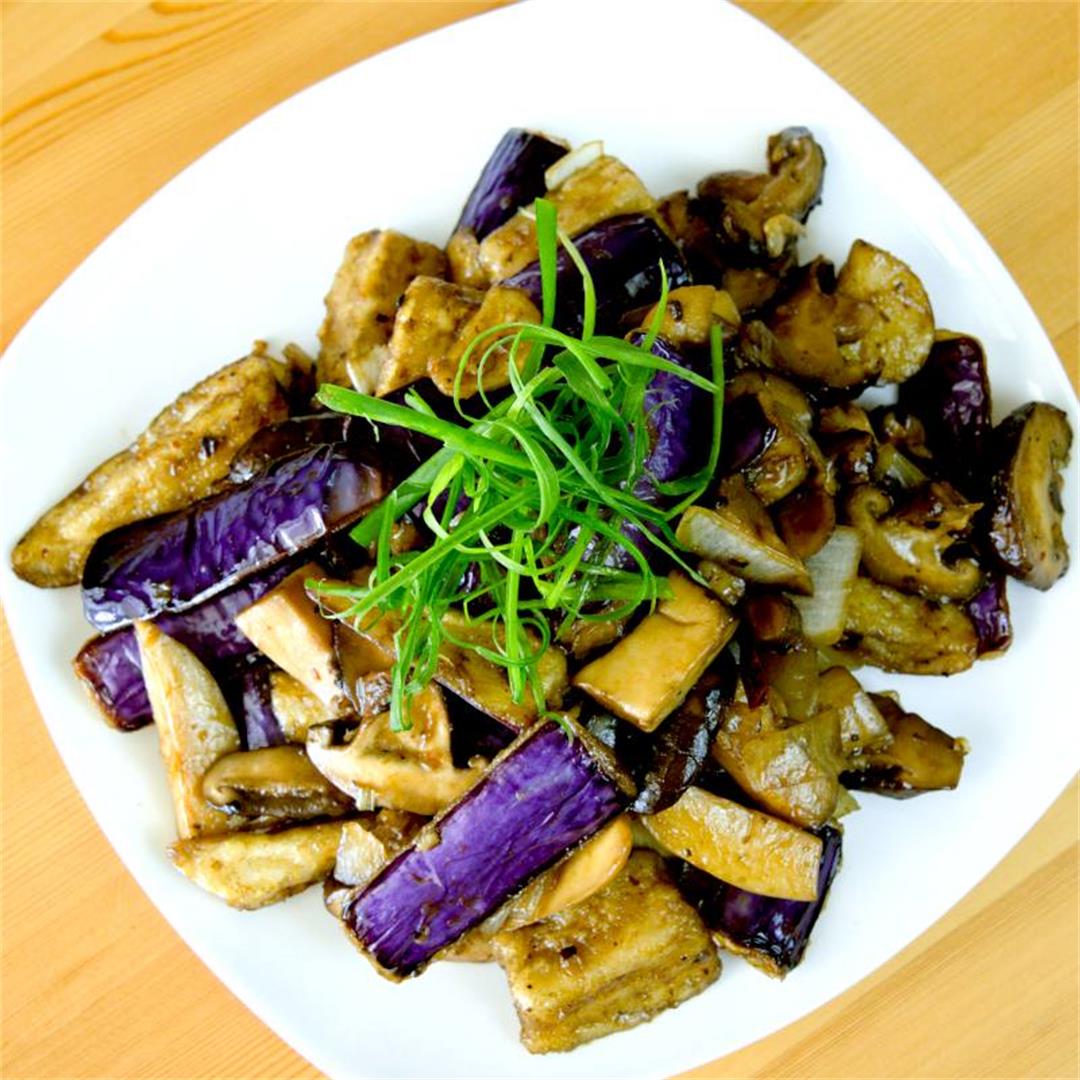 Eggplant and Mushroom Stir-fry