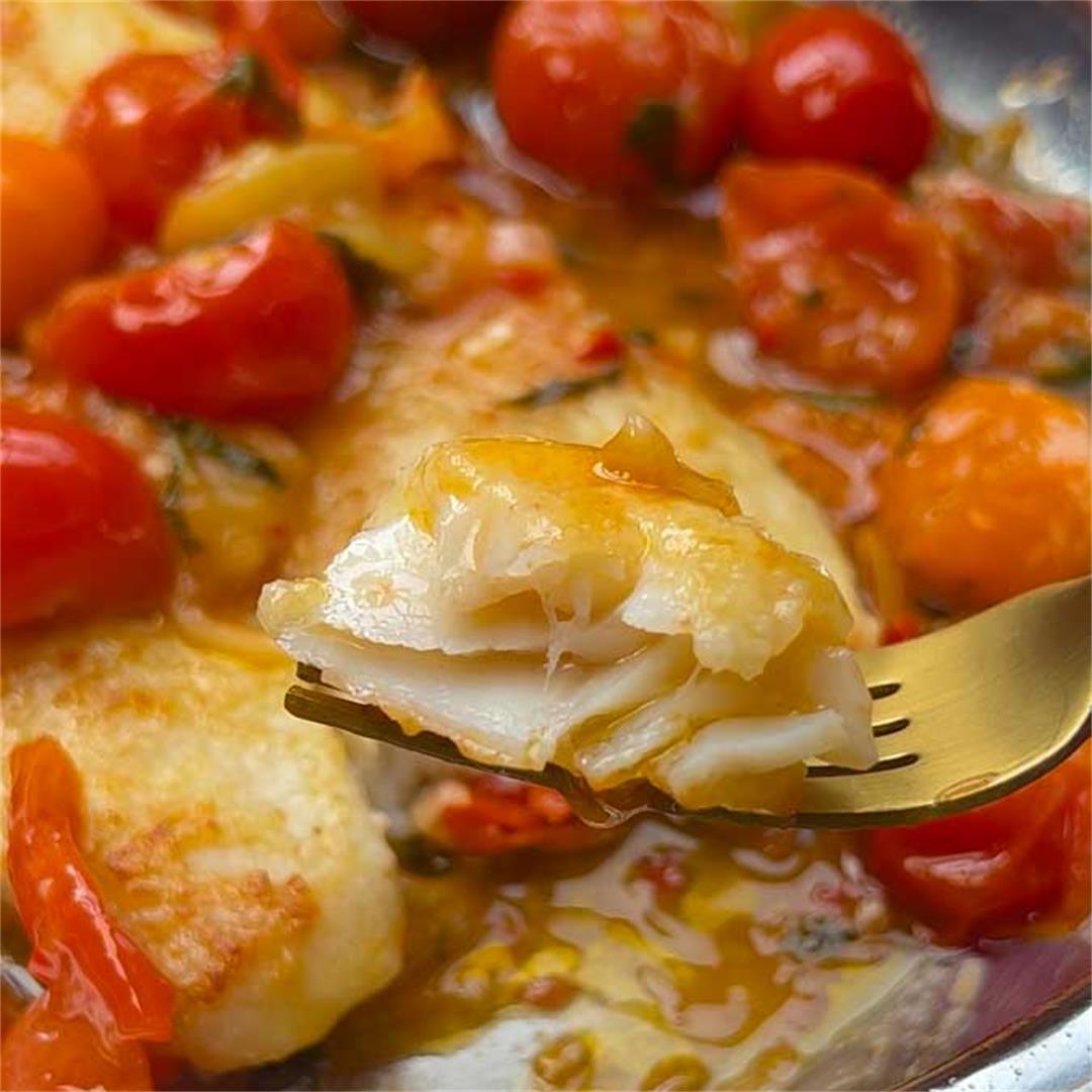 Pan Seared Fish with Cherry Tomatoes