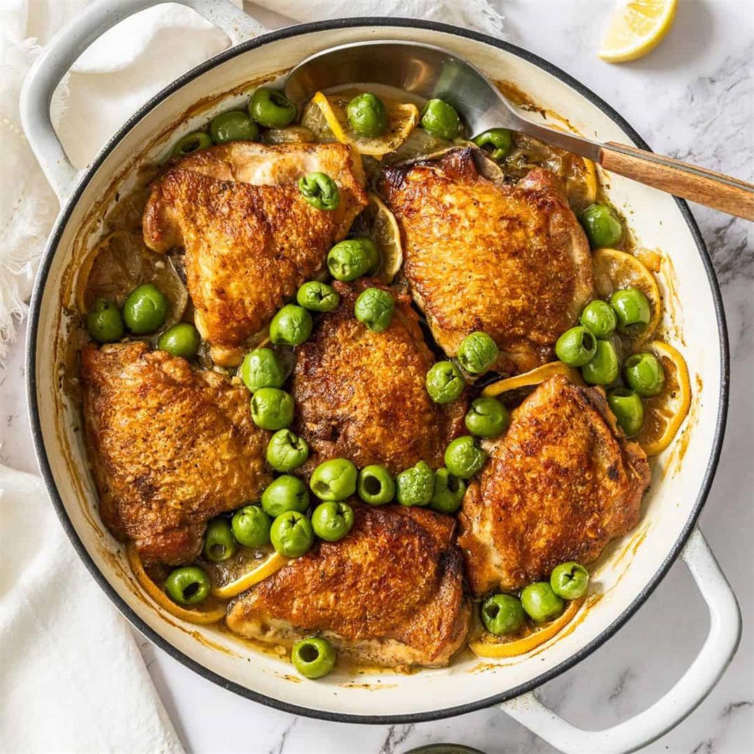 Mediterranean Braised Chicken with Fennel and Lemons