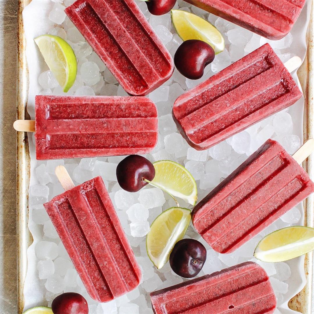 Easy Cherry Popsicles (4 ingredients!)