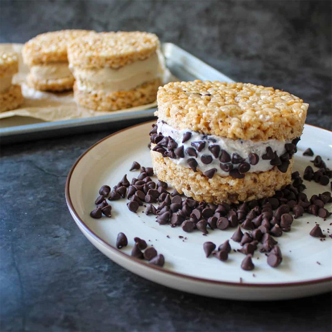 Rice Krispie Ice Cream Sandwiches