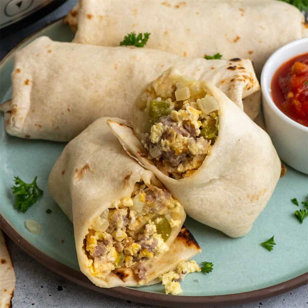 Crockpot Breakfast Burritos