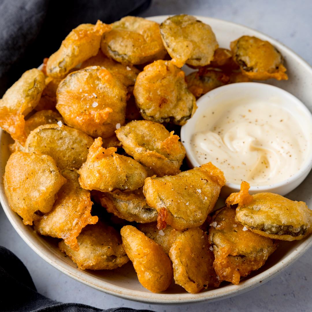 Crispy fried pickles