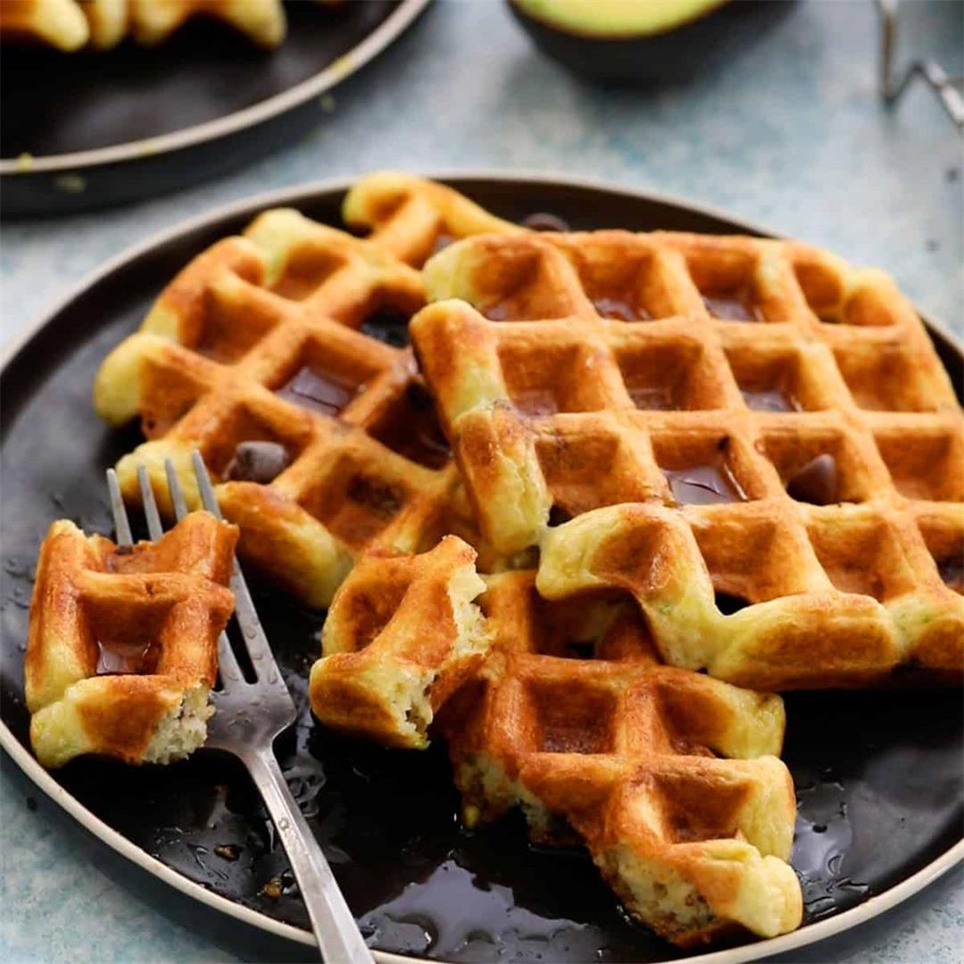 Avocado Waffles with Chocolate Chips