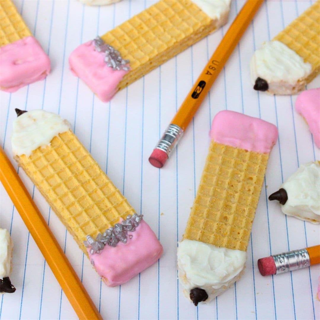 Pencil Wafer Cookies: No Bake Back to School Snack!