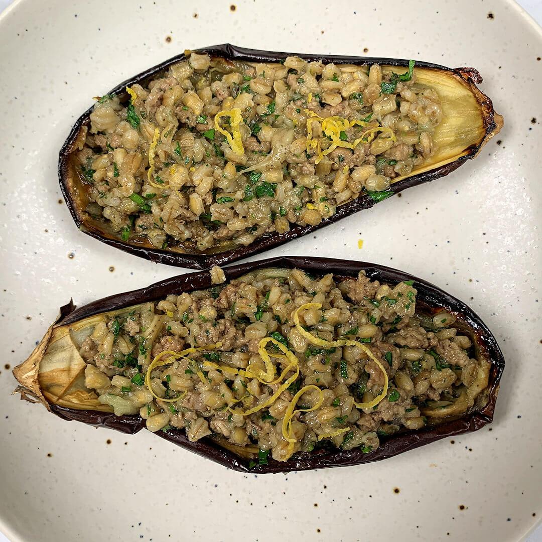 Lamb & Barley Stuffed Eggplant – A Gourmet Food Blog