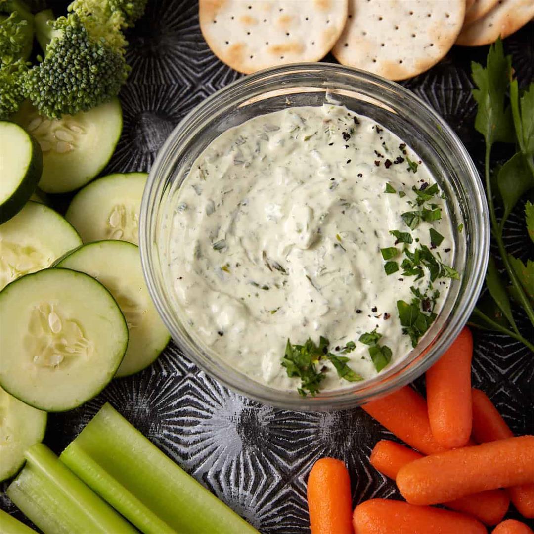 Quick & Easy Green Goddess Dip With Fresh Herbs