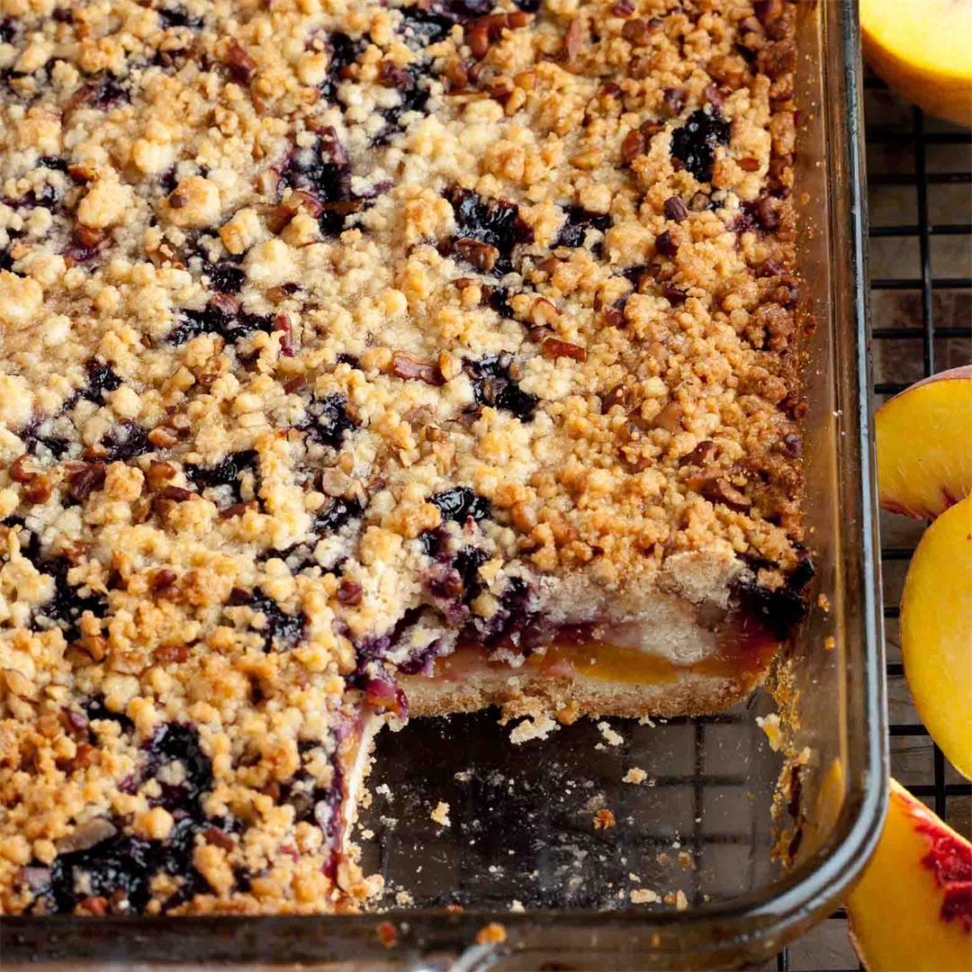 Peach Blueberry Crumb Bars