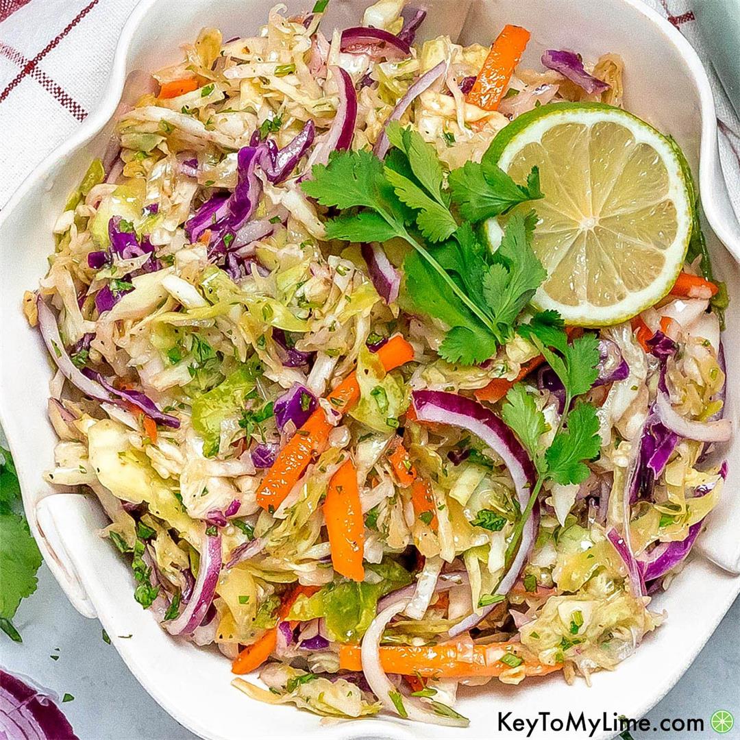 BEST Mexican Coleslaw {Easy and Simple Recipe VIDEO}