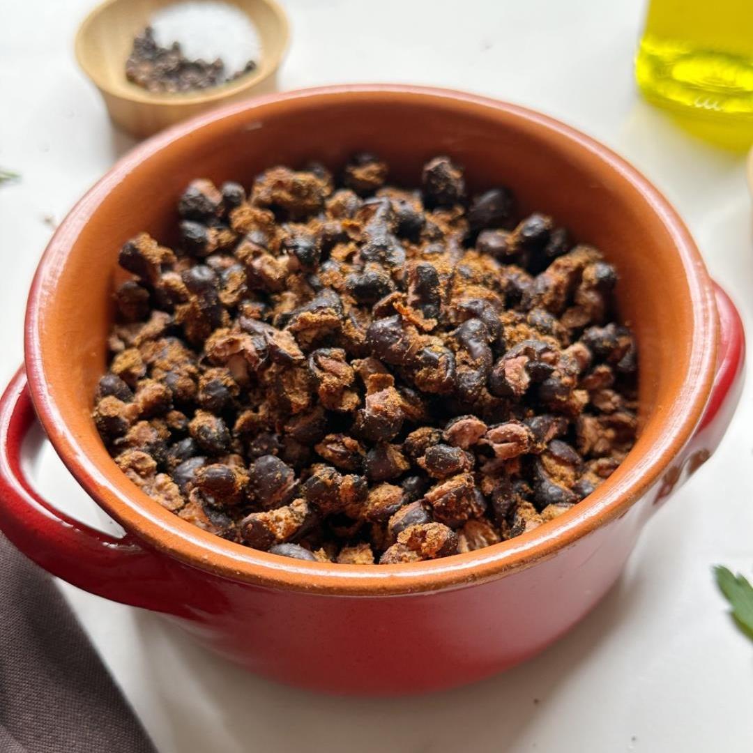 Easy 3-ingredient Air Fried Black Beans