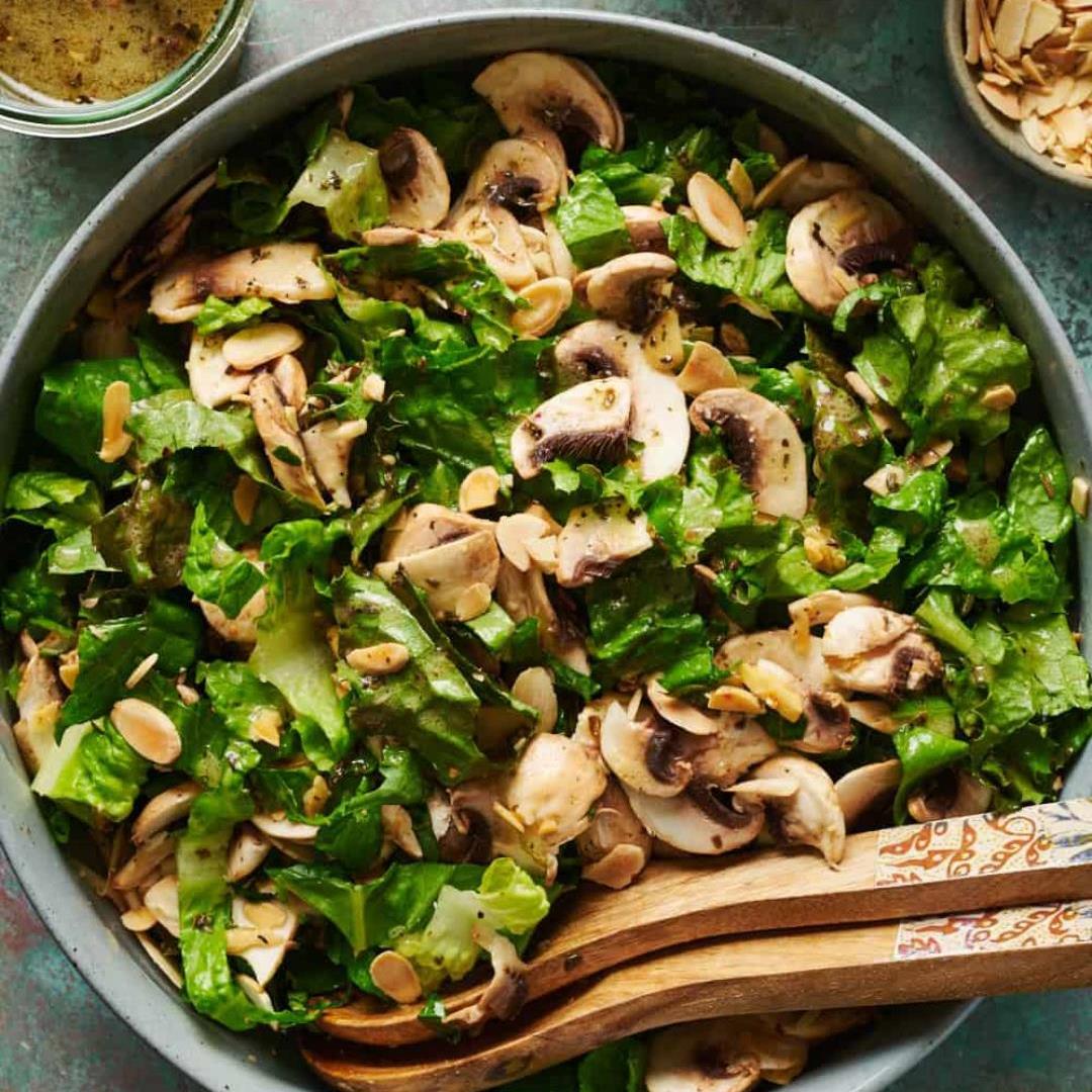 Mushroom Salad with Mustard Basil Vinaigrette