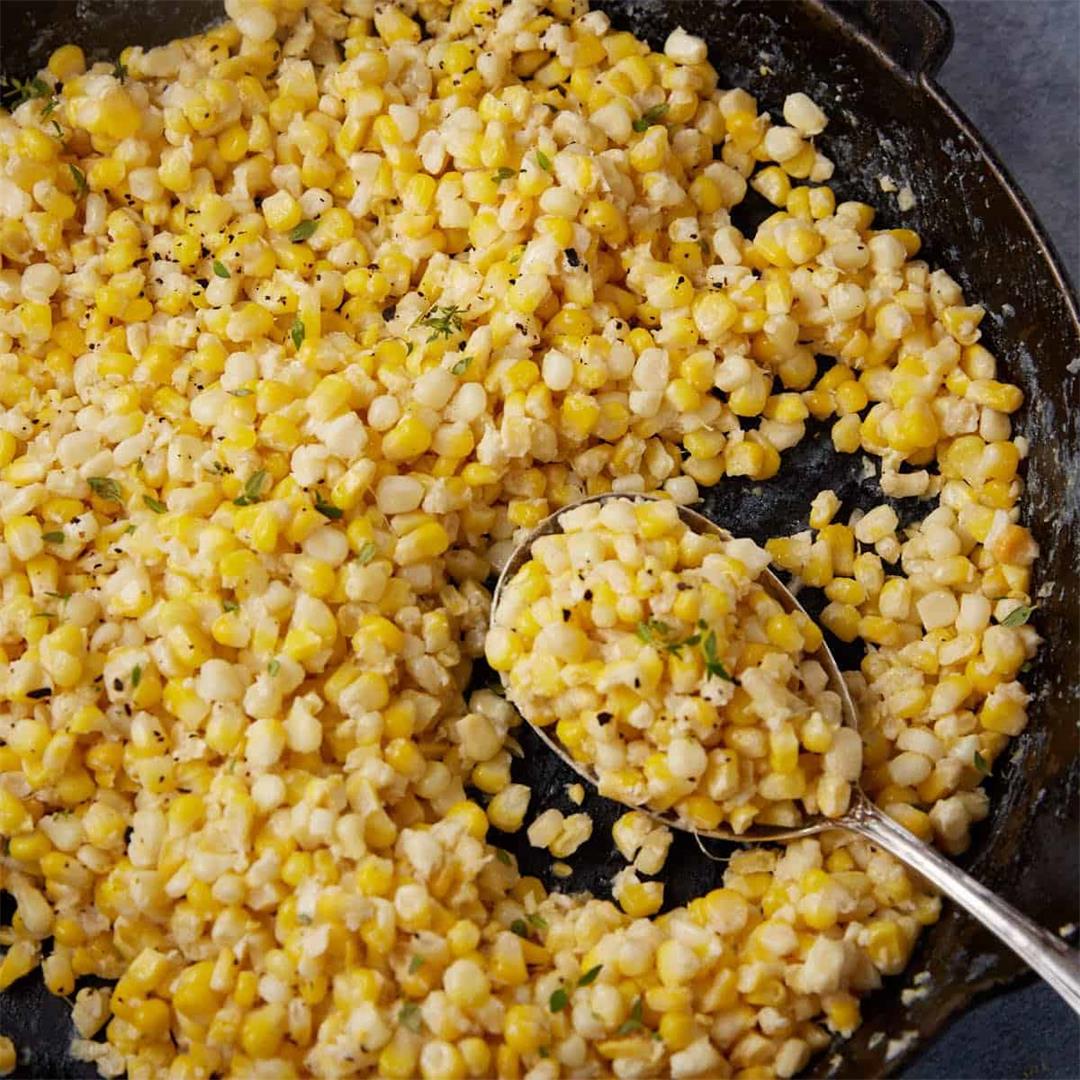 Super Creamy Skillet Creamed Corn