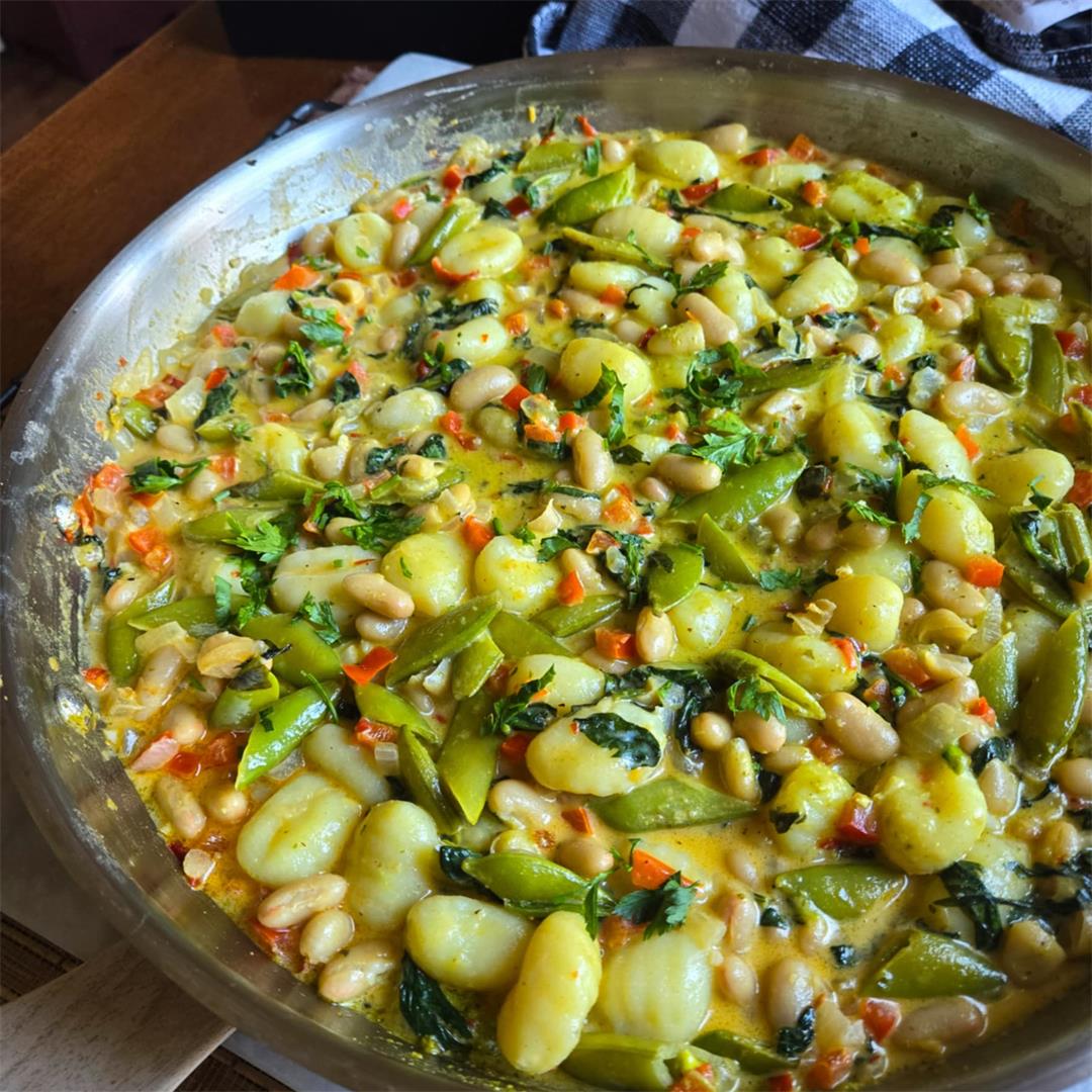 Creamy Gnocchi with Navy Beans & Pesto