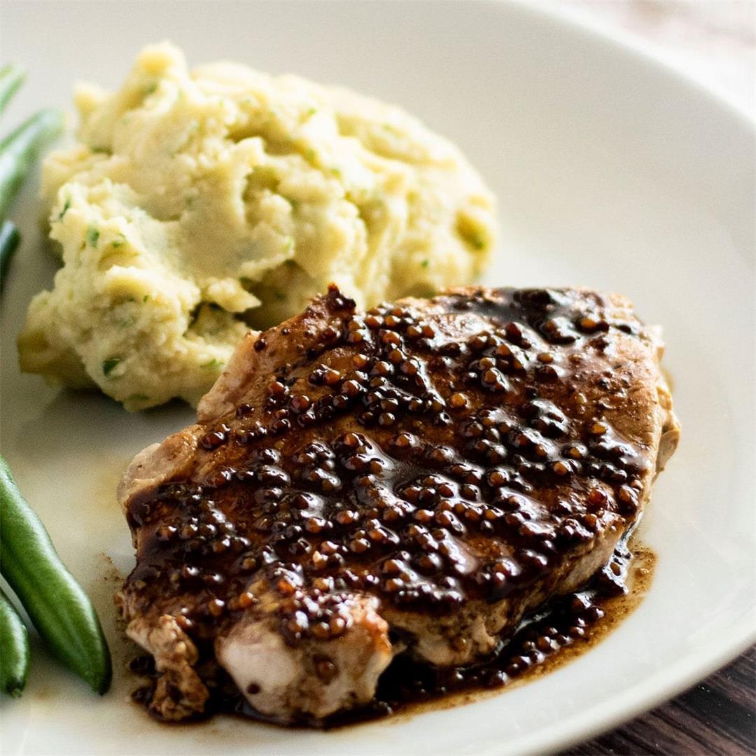 Pan Fried Pork Steaks with Balsamic Glaze