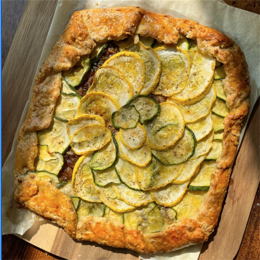 Caramelized Onion Zucchini Galette