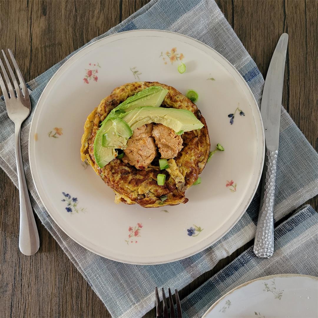 Oyster mushroom and chipotle goat cheese frittatas