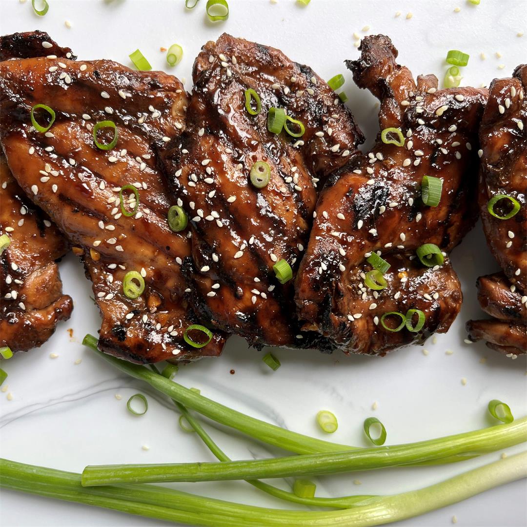 Grilled Balsamic and Brown Sugar Glazed Chicken Thighs