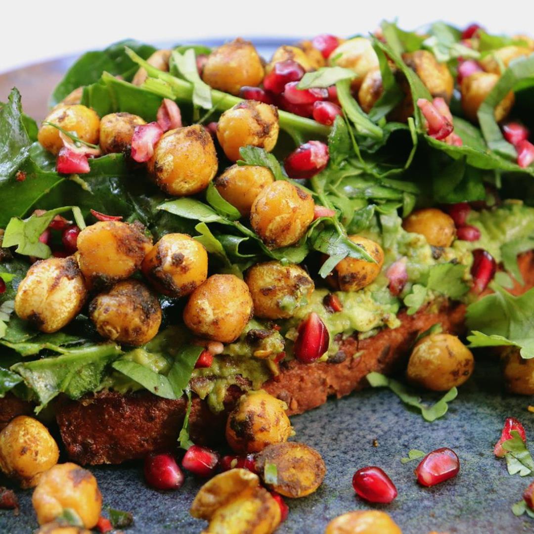 Spiced chickpea avocado toast