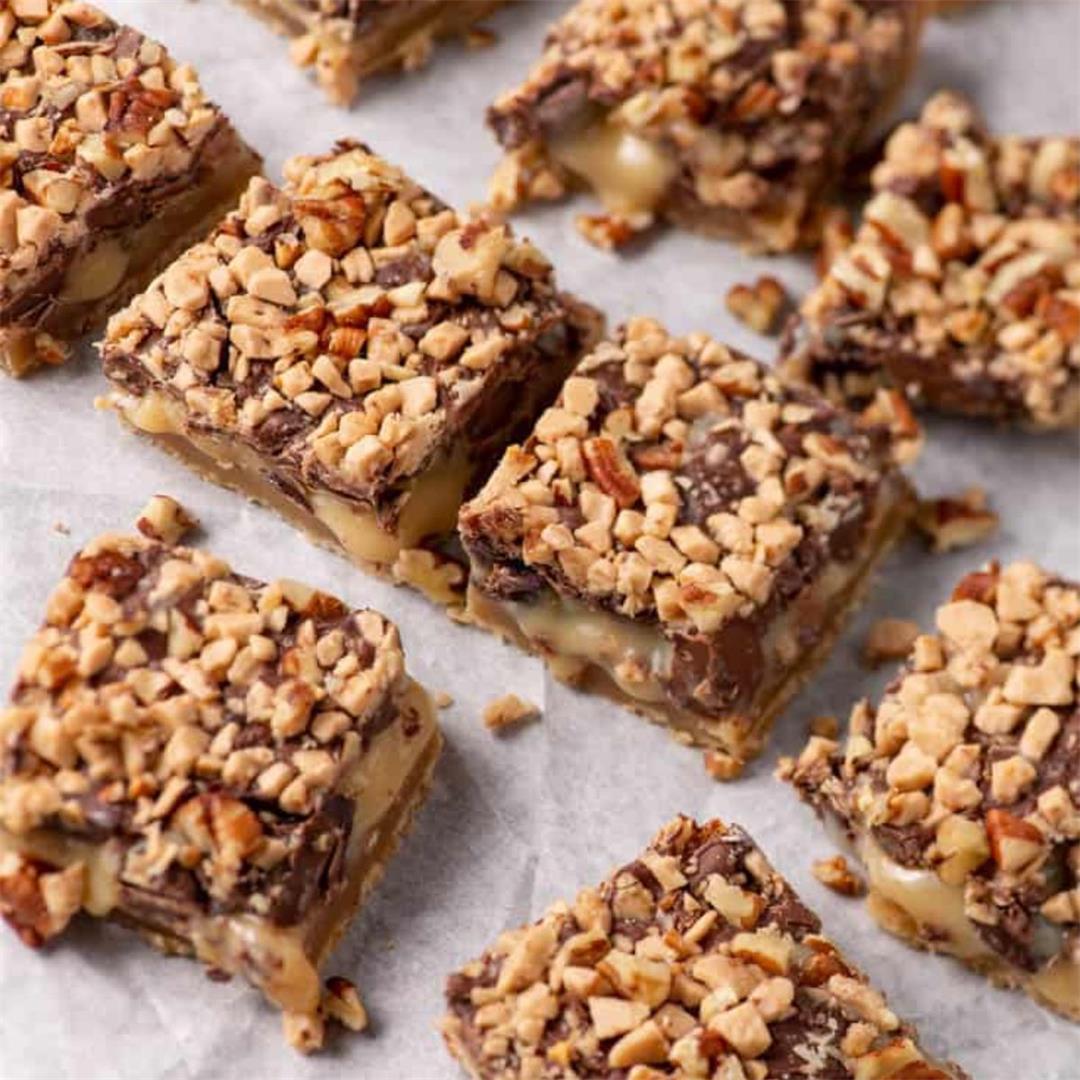 Shortbread Toffee Bars with Chocolate