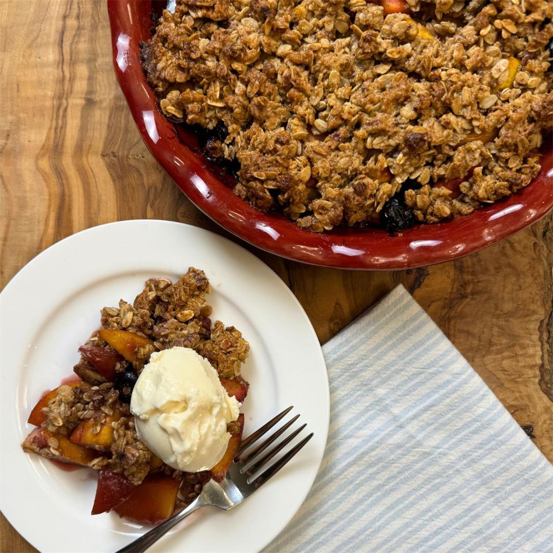 Peach Blueberry Crisp (gluten-free)