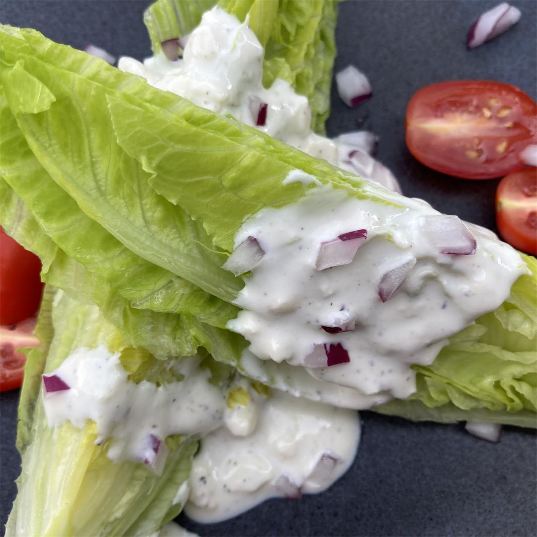 Baby Romaine Wedge Salad with Blue Cheese Dressing