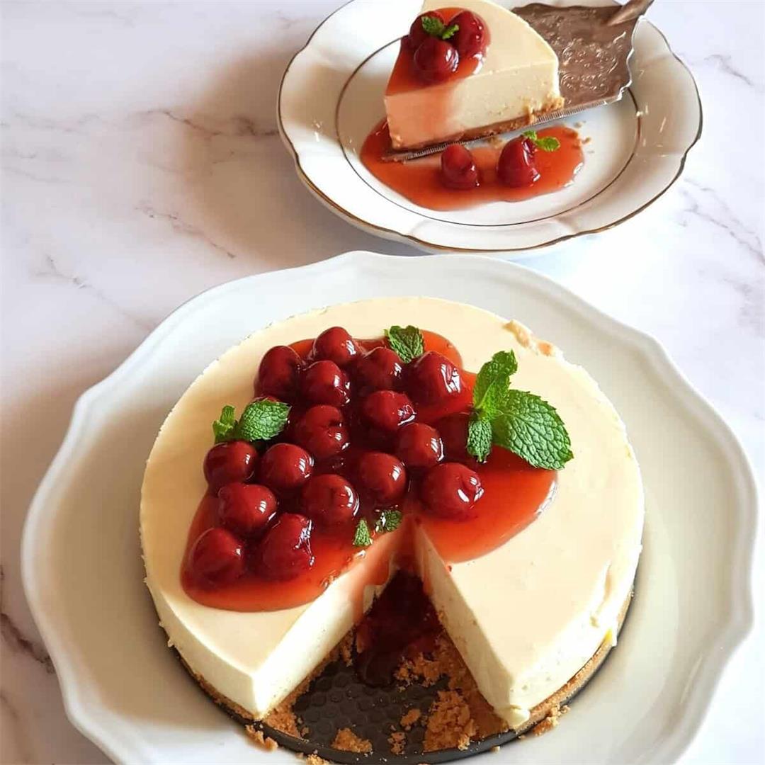 No-Bake Cherry Cheesecake With Condensed Milk