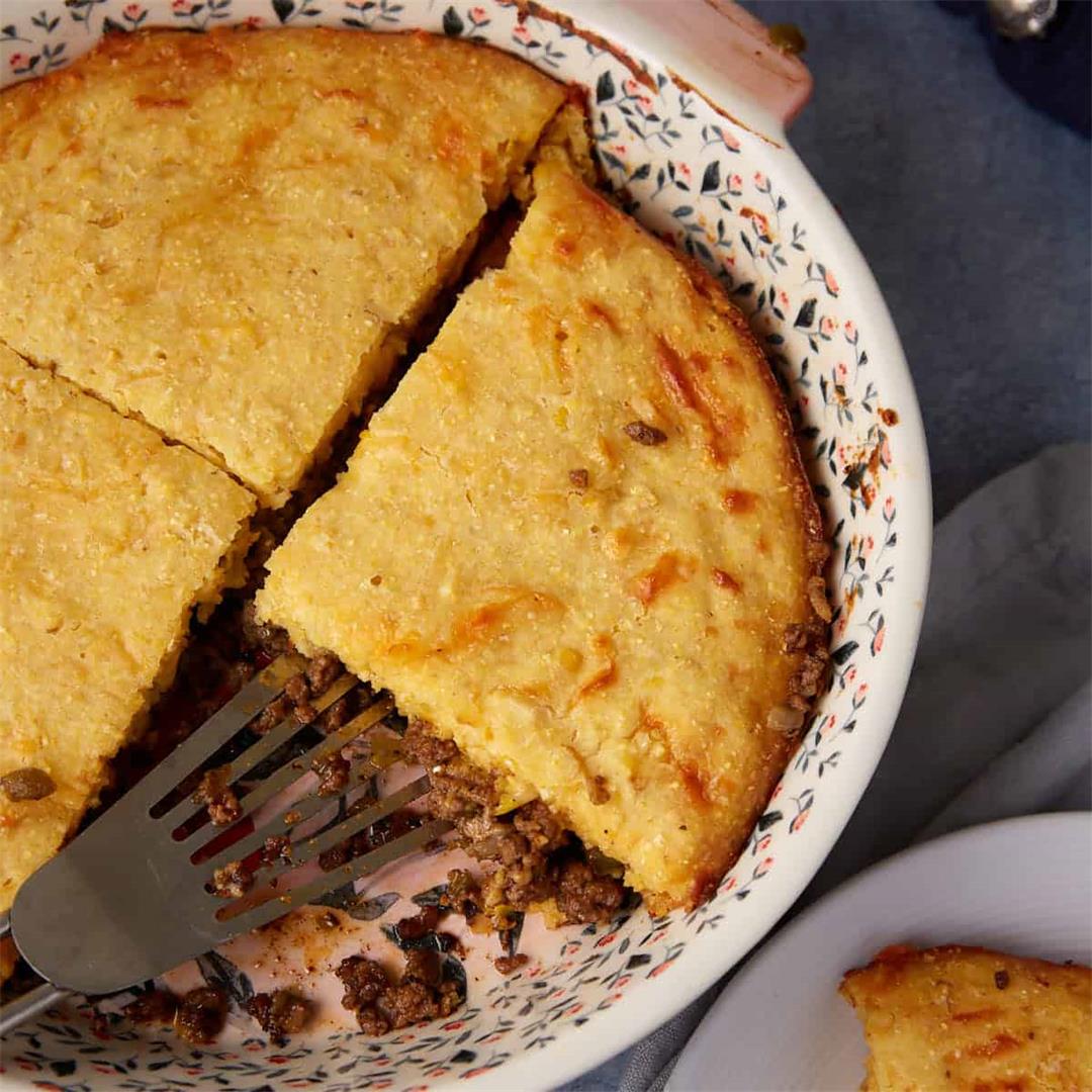 Homemade Cornbread Hamburger Pie