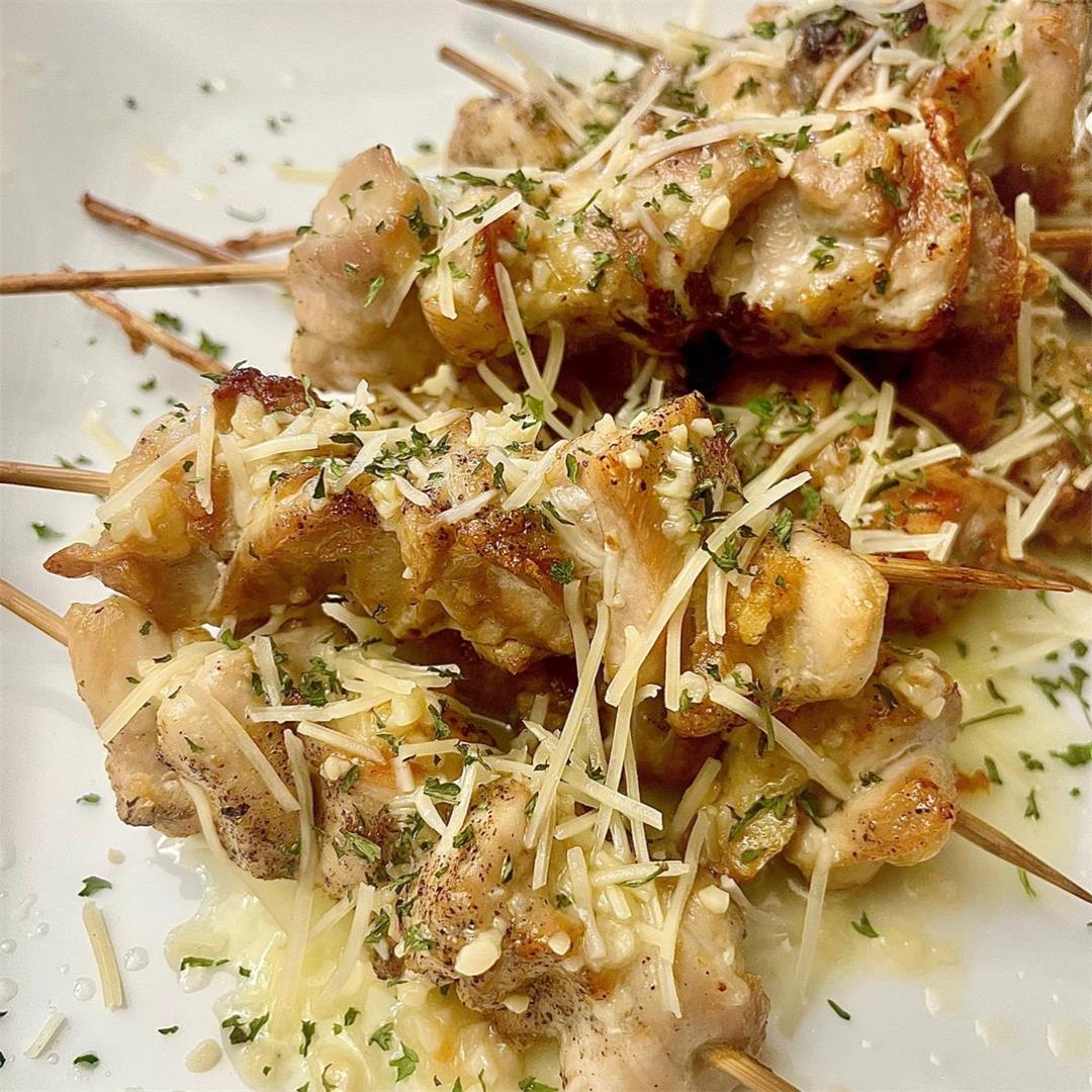 Garlic Parmesan Chicken Skewers