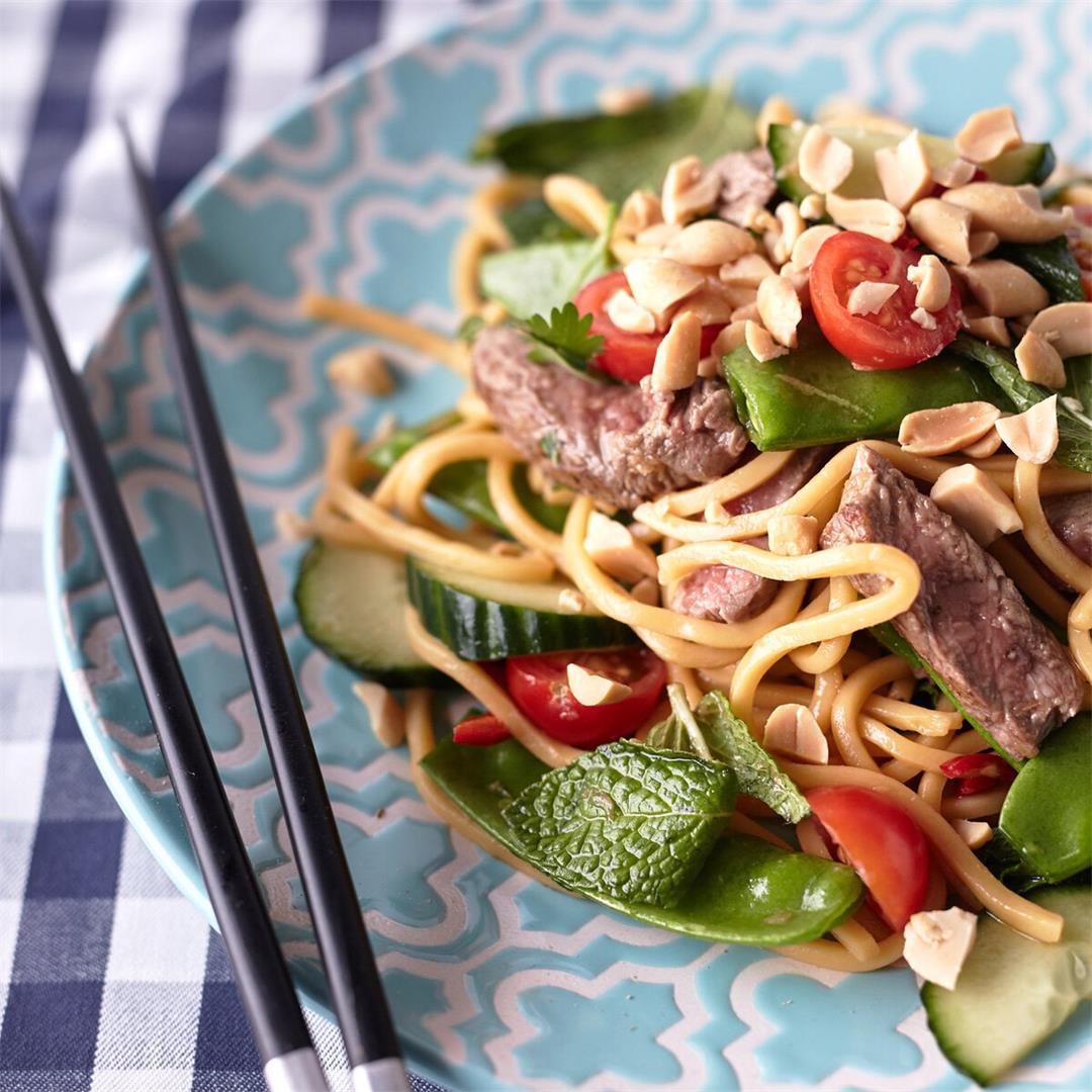 Thai beef salad noodles