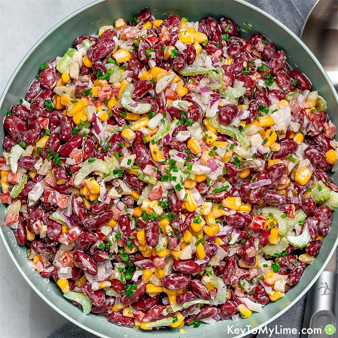 BEST Kidney Bean Salad {Creamy Red Bean Salad VIDEO}