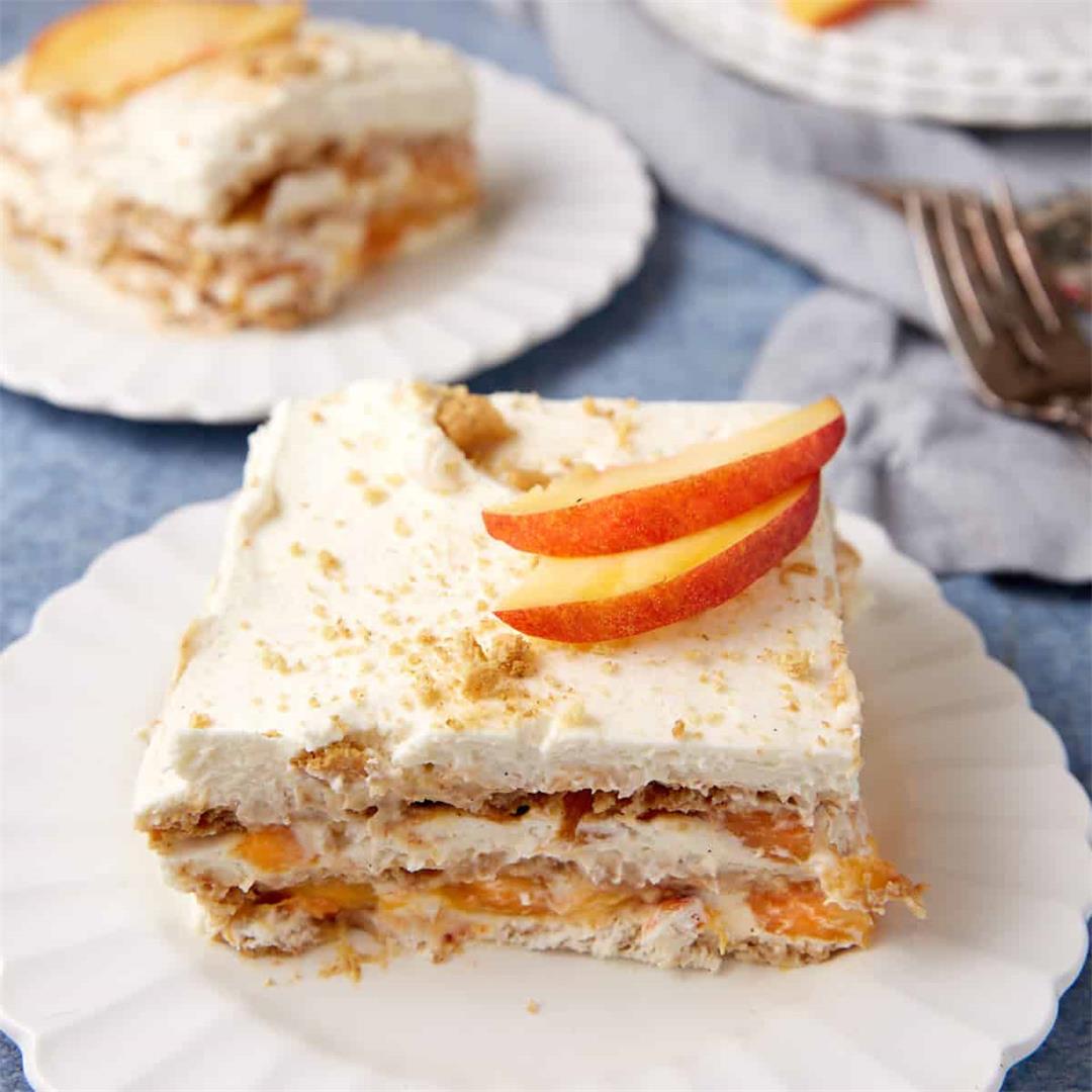 Peach Icebox Cake with Graham Crackers