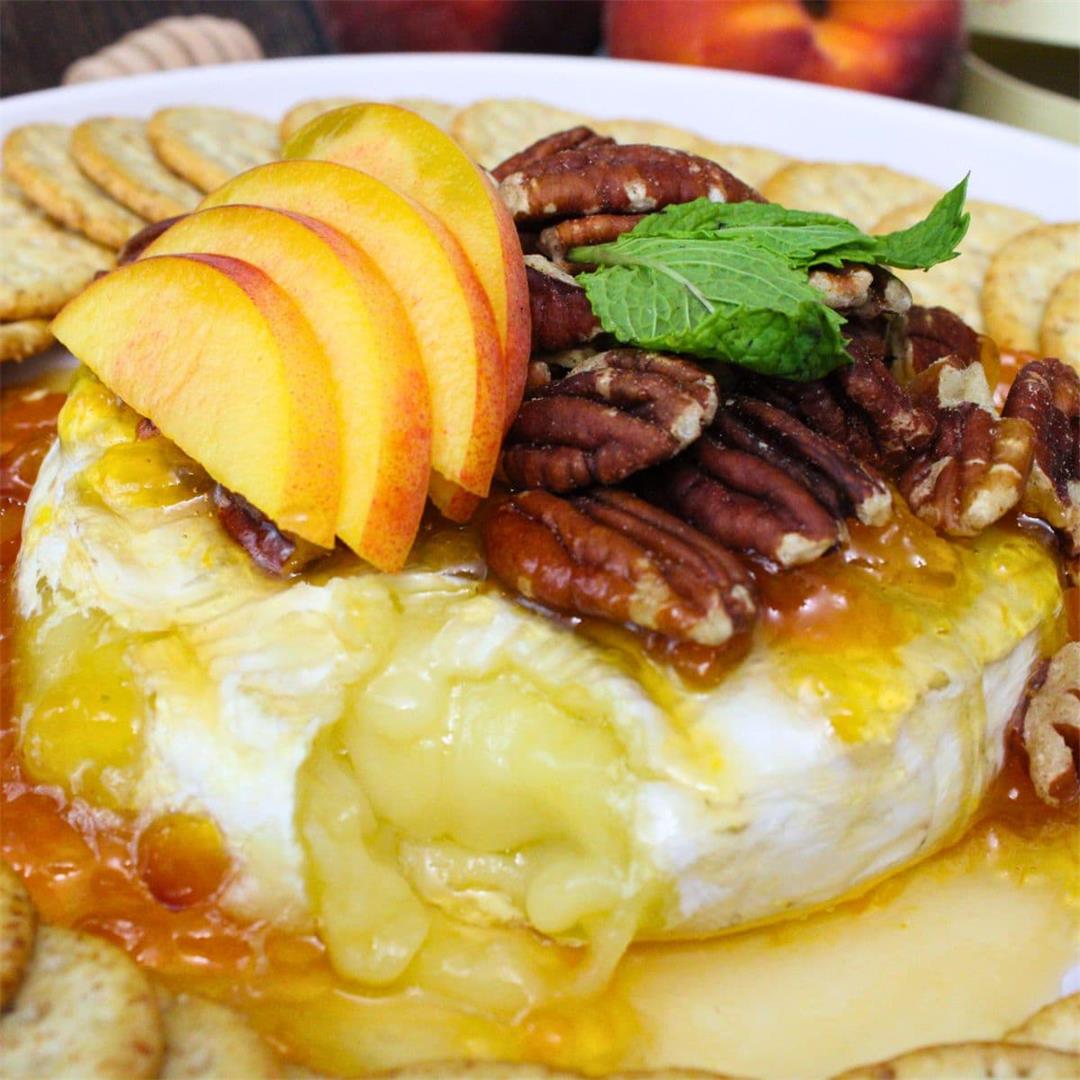 Air Fryer Baked Brie With Peach Jam: Easy Appetizer!