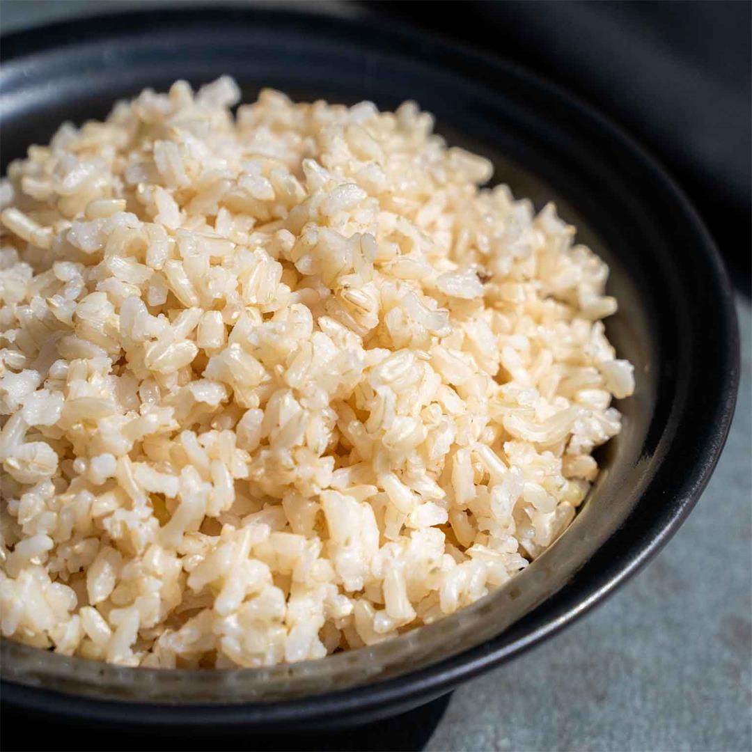 Perfect Brown Rice in Rice Cooker