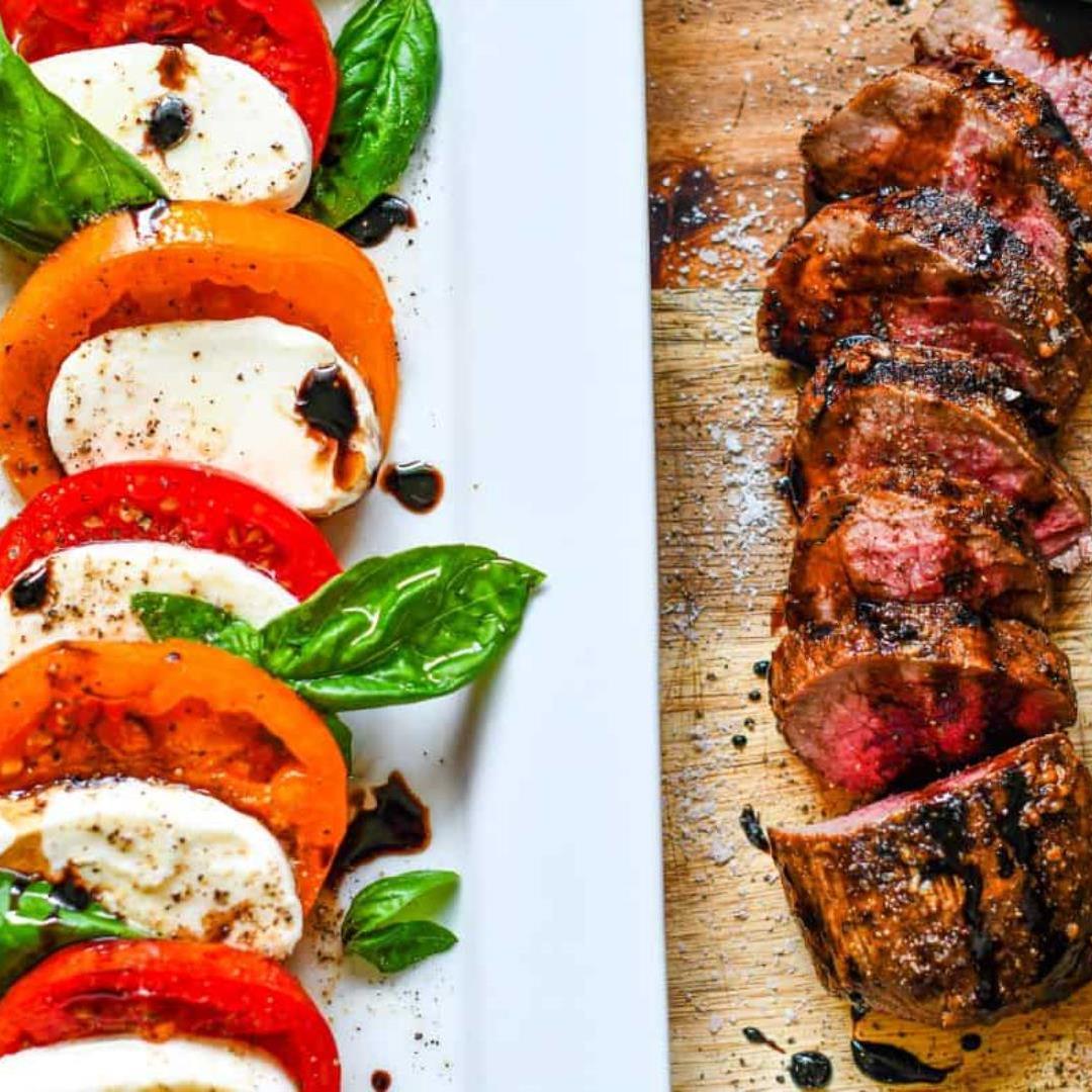 Grilled Venison Eye of Round Recipe with Caprese Salad