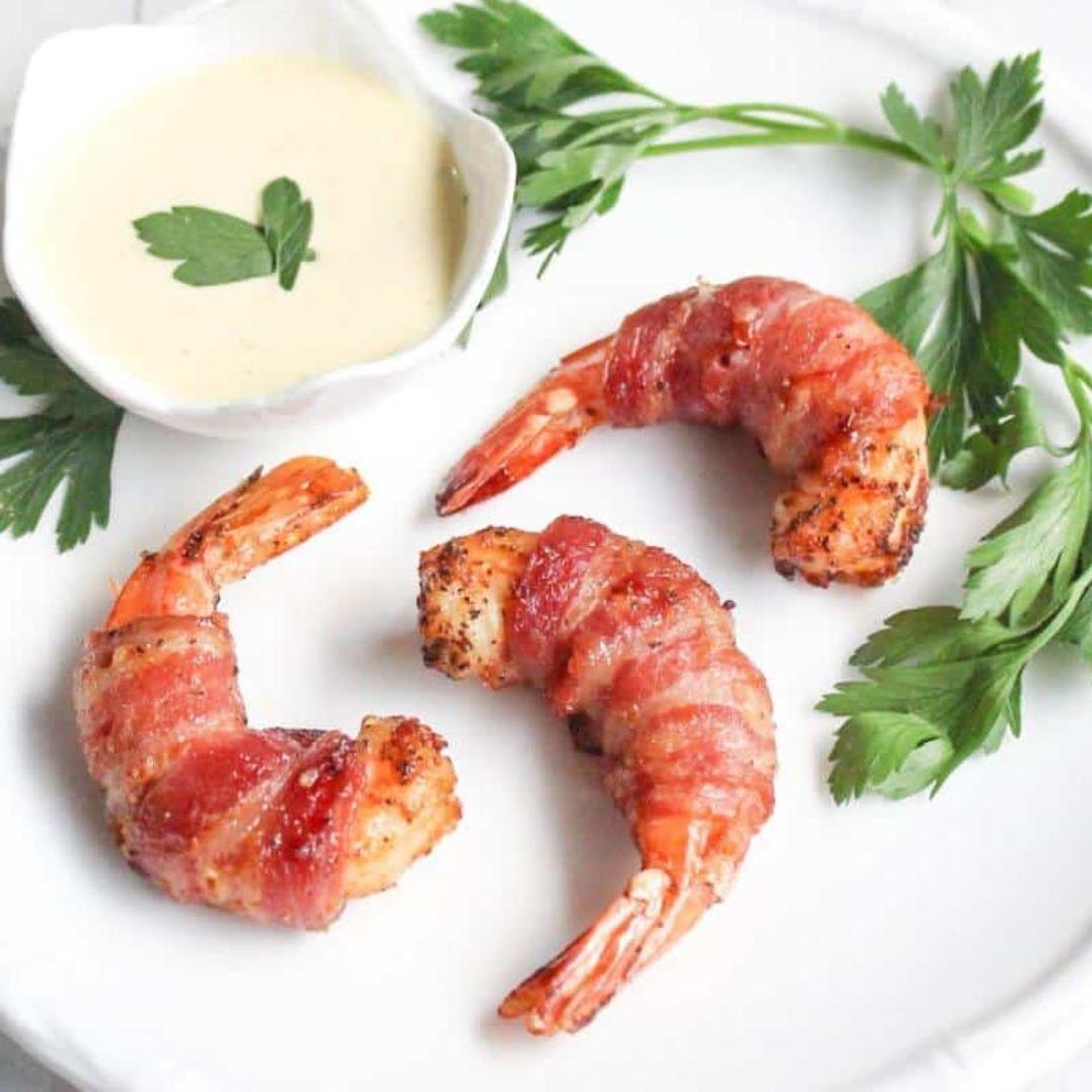 Simply Irresistible Bacon Wrapped Shrimp Air-Fried to Perfectio