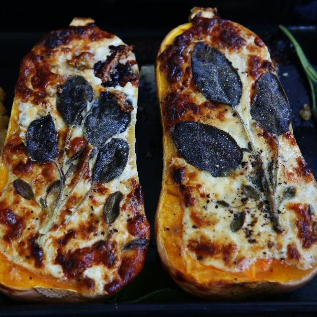 Gorgonzola and Sage Roasted Butternut Squash