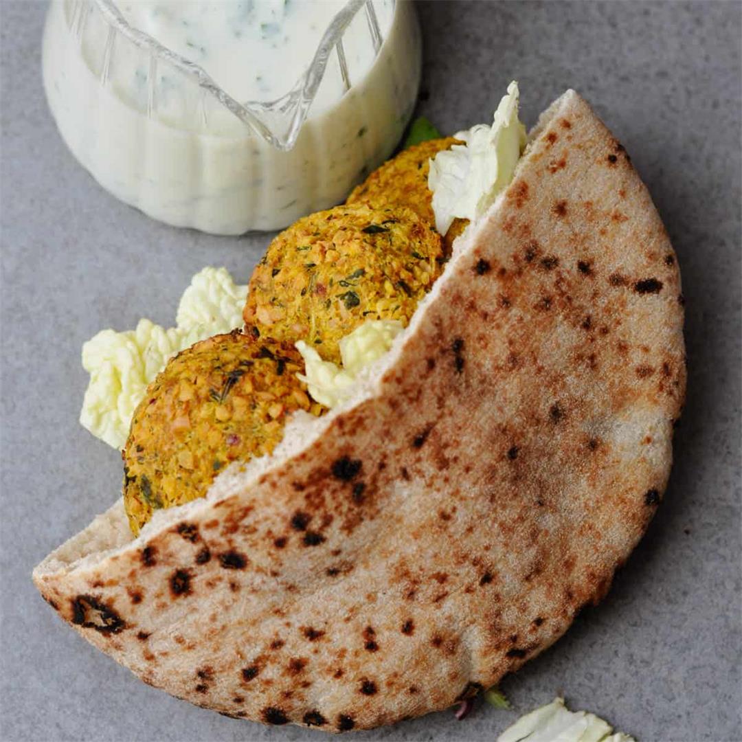 Crispy Vegan Falafel in Pita Pockets