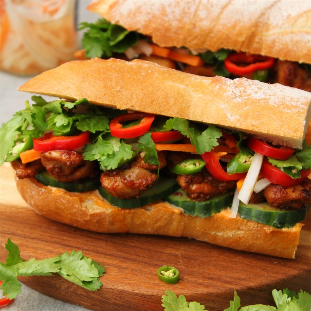 Vietnamese Lemongrass Chicken Banh Mi