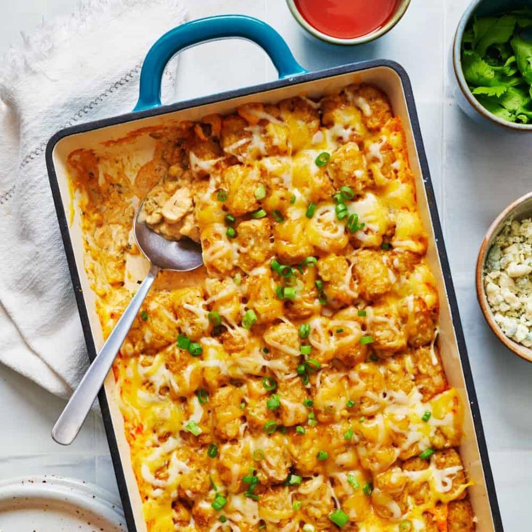 Buffalo Chicken Tater Tot Casserole Recipe