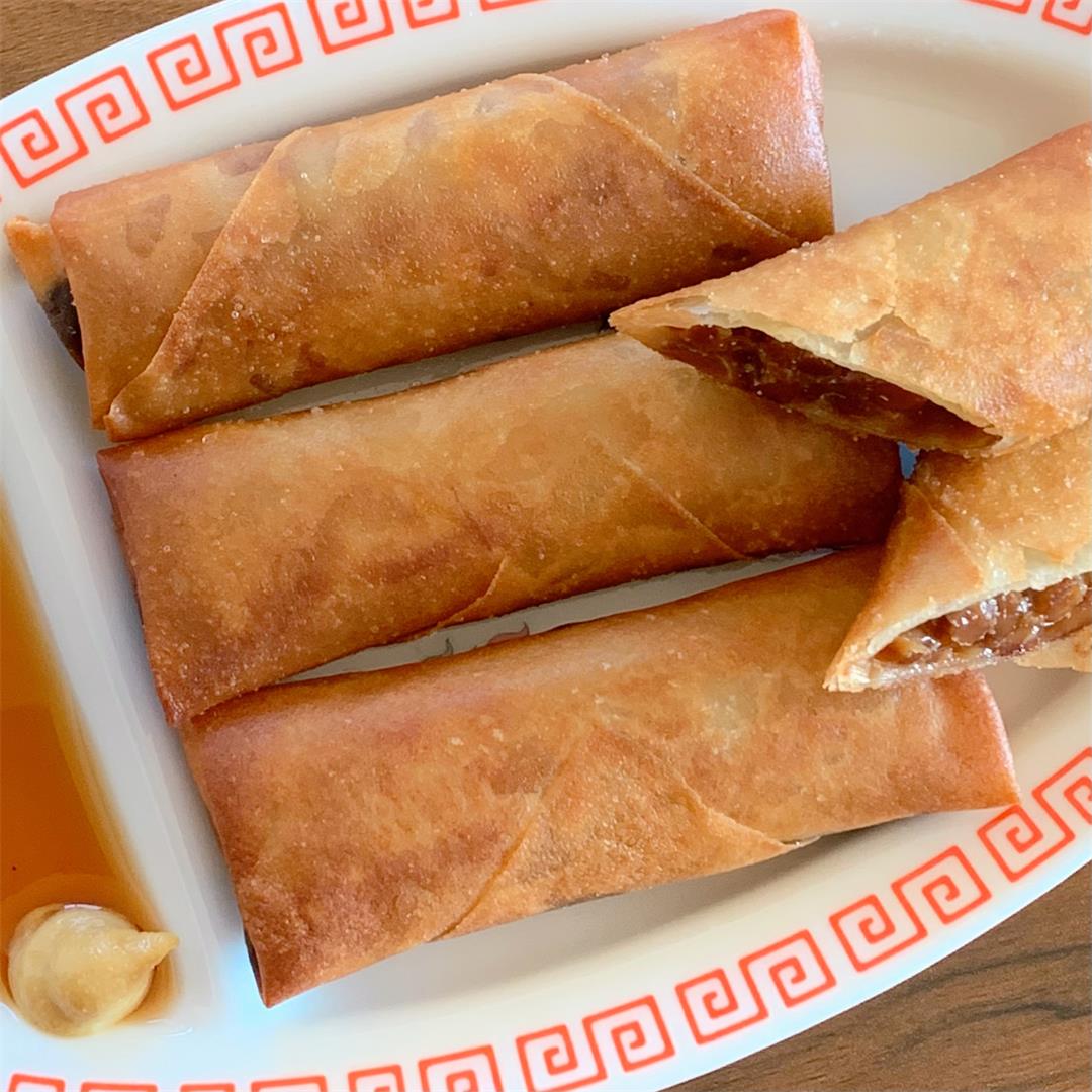 Natto and cheese spring rolls