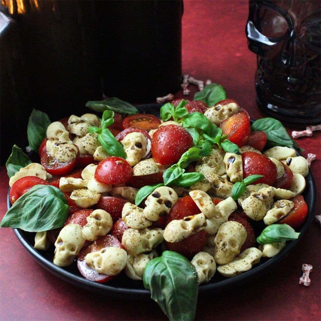 Skull Caprese Salad (Halloween Appetizer Recipe)